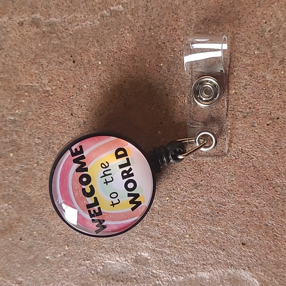 New! Welcome to the World Labor & Delivery Retractable pull ID badge reel